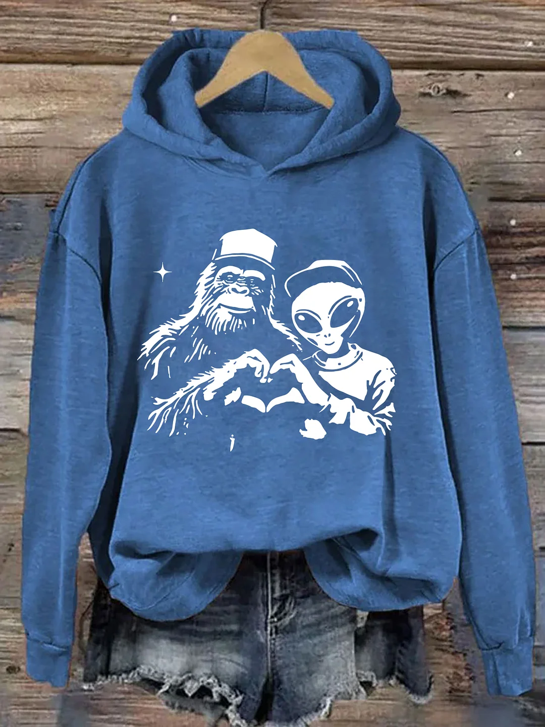 Bigfoot And Alien Hoodie