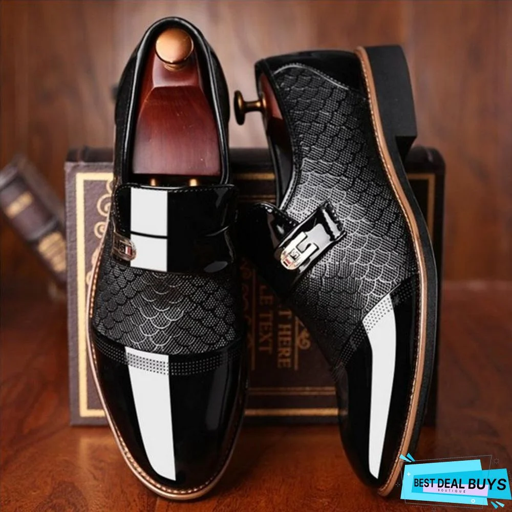 Men Wedding Shoes Patent Leather Oxford Shoes