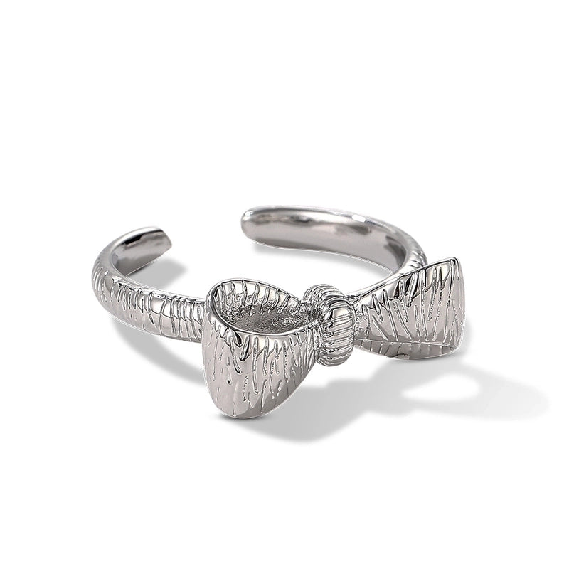 Copper White Gold Plated Minimalist Plating Bow Knot Open Rings