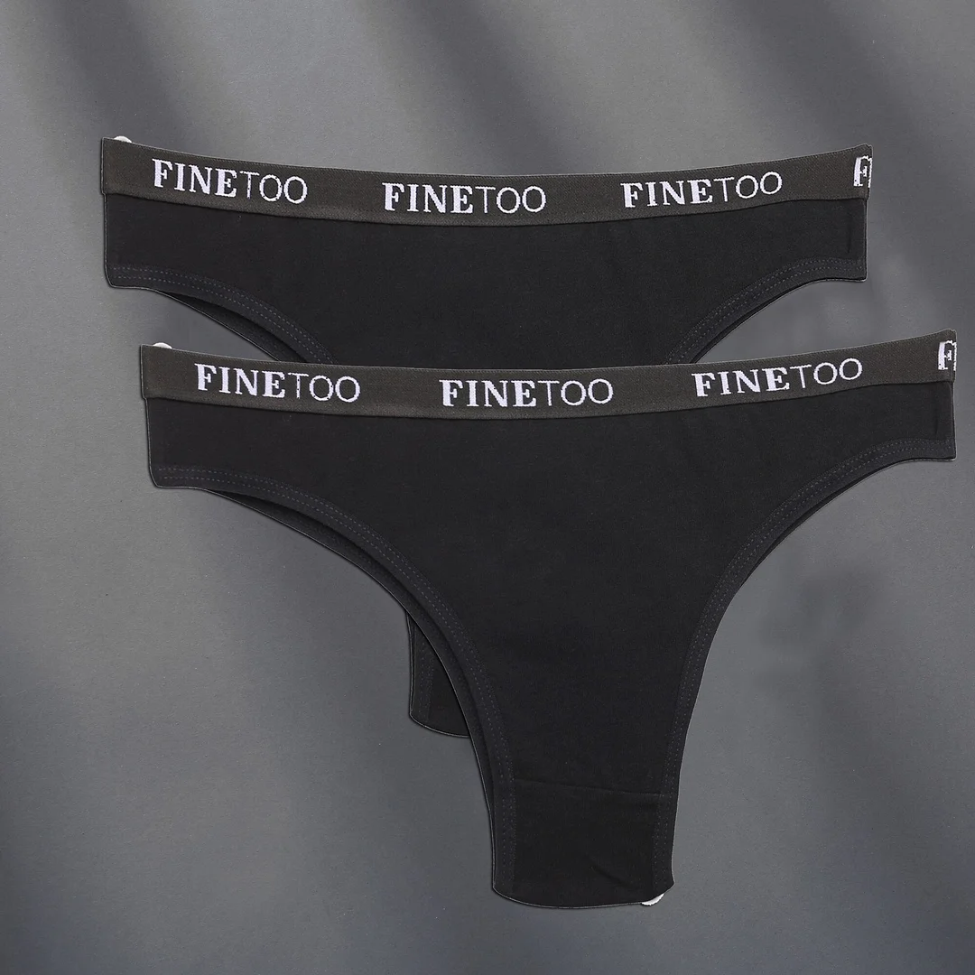 FINETOO 2PCS/Set Cotton Women Sexy Panties Letter Waisted Woman Underwear Fashion Underpant M-XL Female Girls Briefs Lingerie