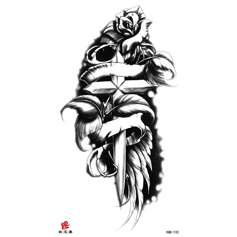 Animal Tiger dragonTemporary Tattoos Fox Wolf Eagle Fake Tatto Sticker Owl Flower Tatoo Body Armbands Men tatuajes temporales