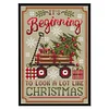 (Counted/Stamped) 11CT Christmas Trailer-Cross Stitch 40*55cm/15.75*21.65in
