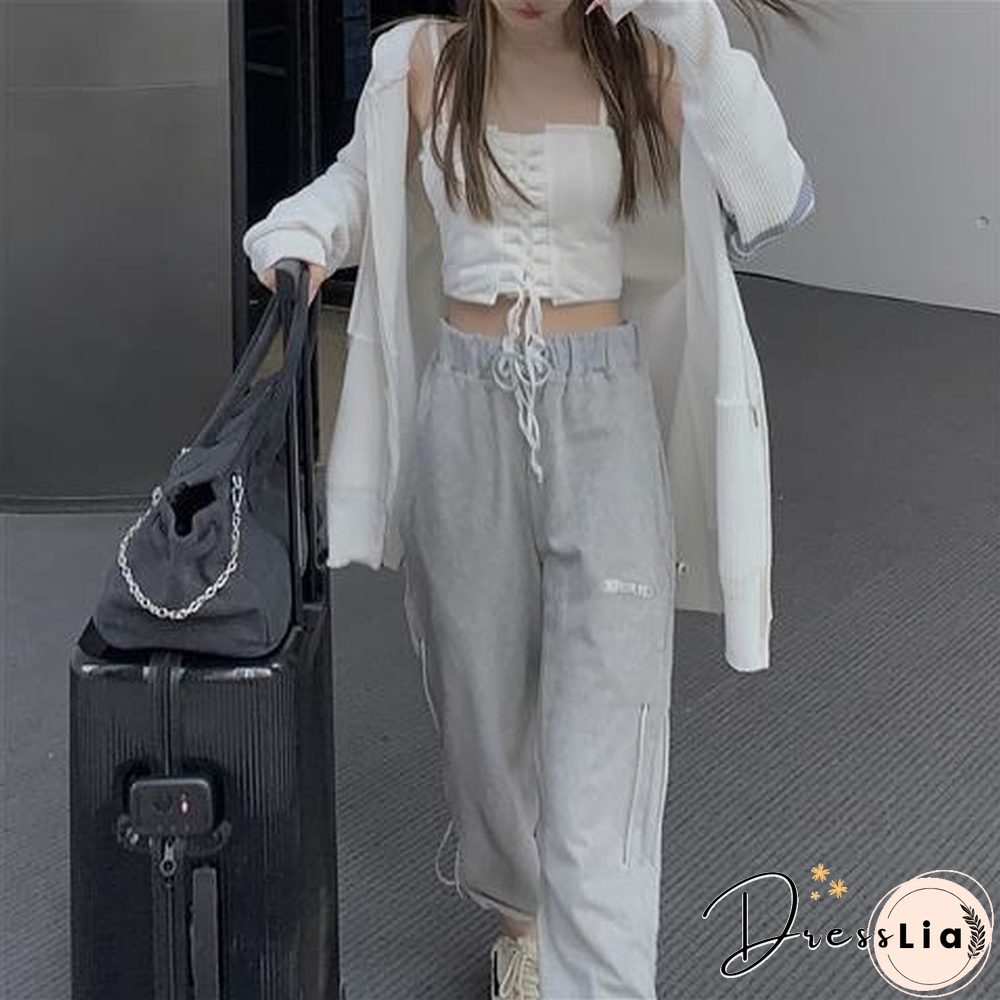 Camis Women Fashion Sexy French Crop Tops Casual Bandage Club Streetwear Off Shoulder Summer Korean Style White All-Match Chic