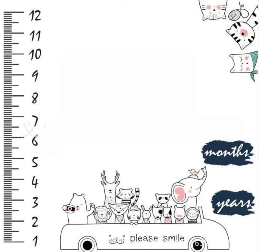 Newborn baby Monthly Growth Milestone Blanket photography props Background Cloth Commemorate Rug Mat baby accessories