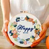Flower-DIY Embroidery Kit with Pattern Cotton Threads Needles Hoop 30*30cm/11.81*11.81in tapestrymarket