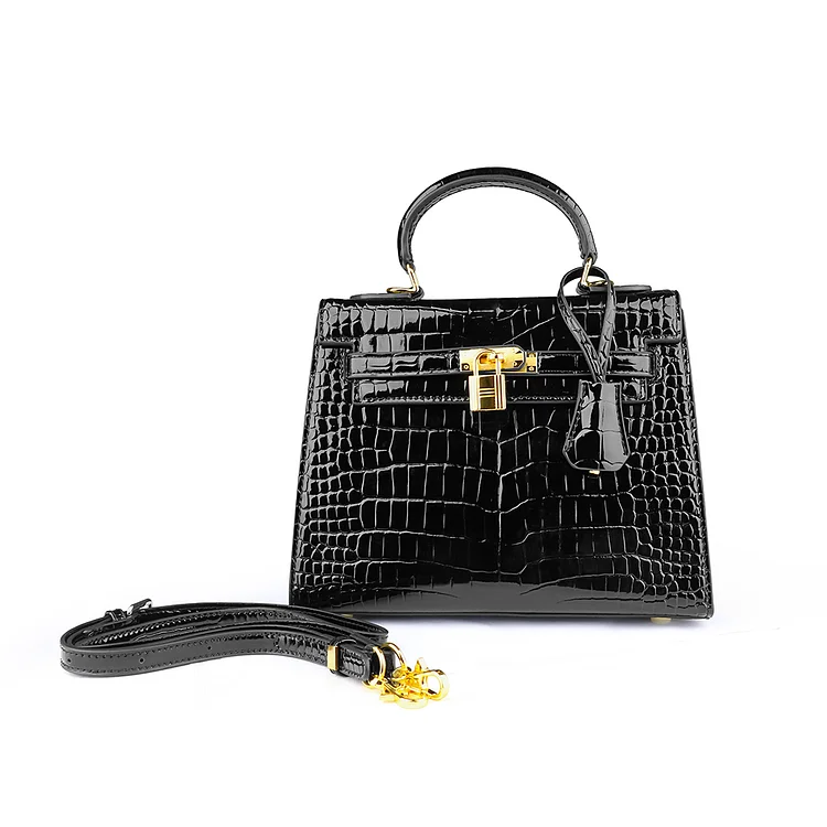 Crocodile pattern vintage cowhide versatile women's handbag single shoulder strap crossbody bag Vocosi VOCOSI