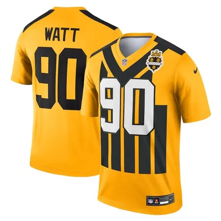 Youth Pittsburgh Steelers #90 T.J. Watt  Gold Alternate 1933 Throwback Legend Player Performance Top