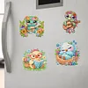 12 STÜCKE 2d flache DIY Diamant Kunst Kühlschrank Aufkleber Kits für Wohnkultur (Schildkröte)