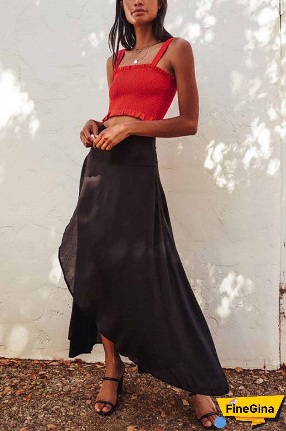 High Low Flare Shape Maxi Skirts