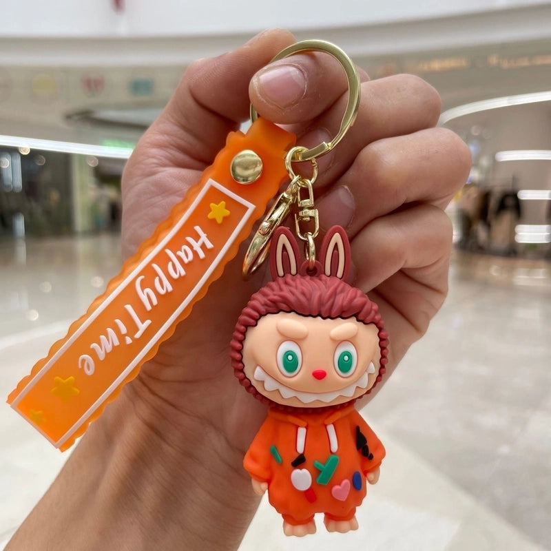 2 Pieces Cute Cartoon Character Pvc Unisex Keychain