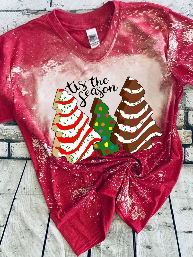 Tis The Season Christmas Tie Dye V-neck Matching T-Shirt