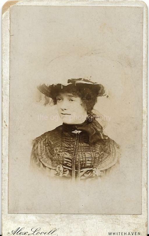 FOUND CDV Photo Poster painting Vintage FOUND Photo Poster paintingGRAPH bw A WOMEN FROM BEFORE Portrait 19 28