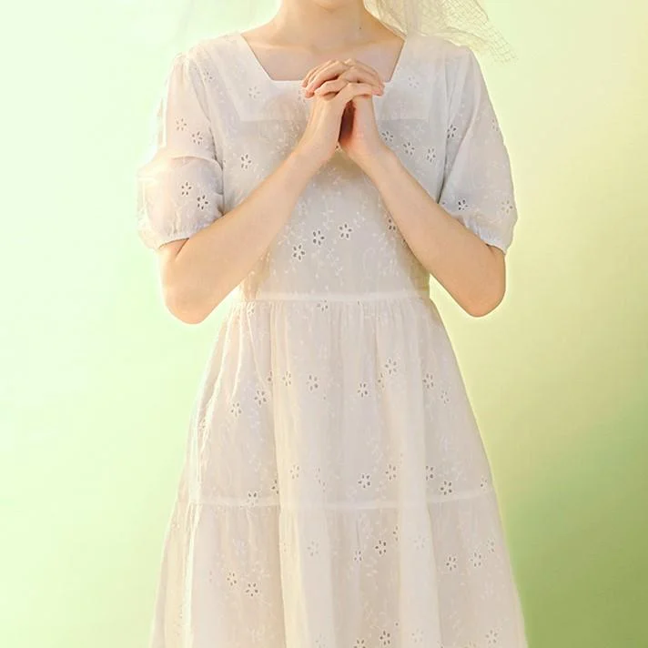 Fairycore White Lace Dress QueenFunky