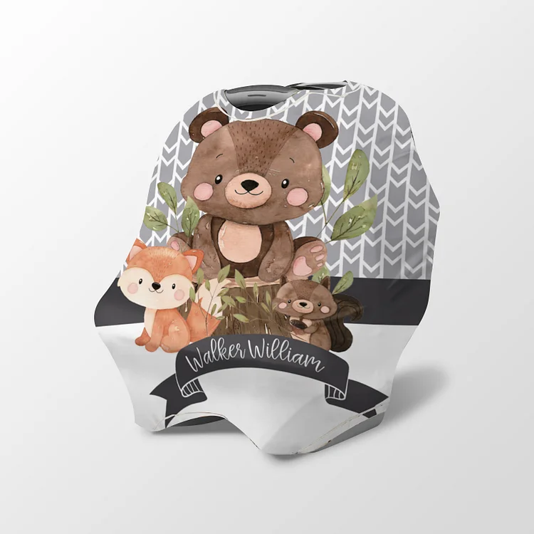 Personalized Little Bear Baby Car Seat Canopy| Canopyl219