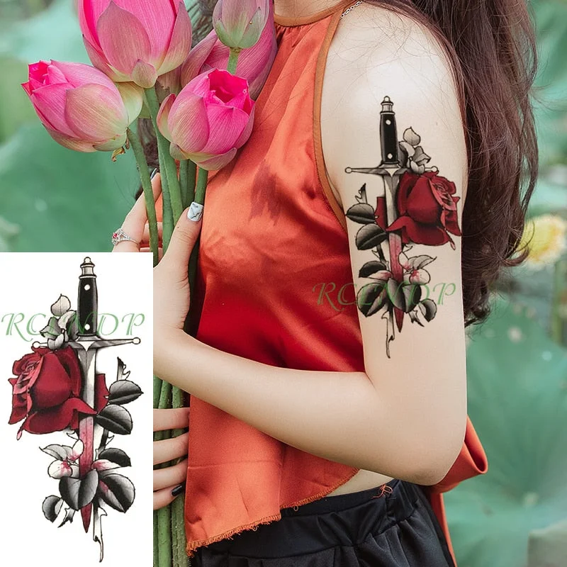 Waterproof Temporary Tattoo Sticker Cute Love Bird Leaf Crow Arabic Script Fake Tatto Flash Hand Arm Art Tatoo for Women Men