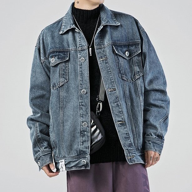 Streetwear Hip Hop Men's Retro Denim Jackets-VESSFUL
