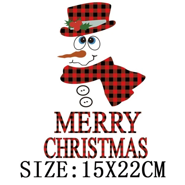 Beautiful Christmas Gift Thermal Sticker On Clothes DIY T-shirt Washable Iron On Patch For Clothing Christmas Design Patch Decor