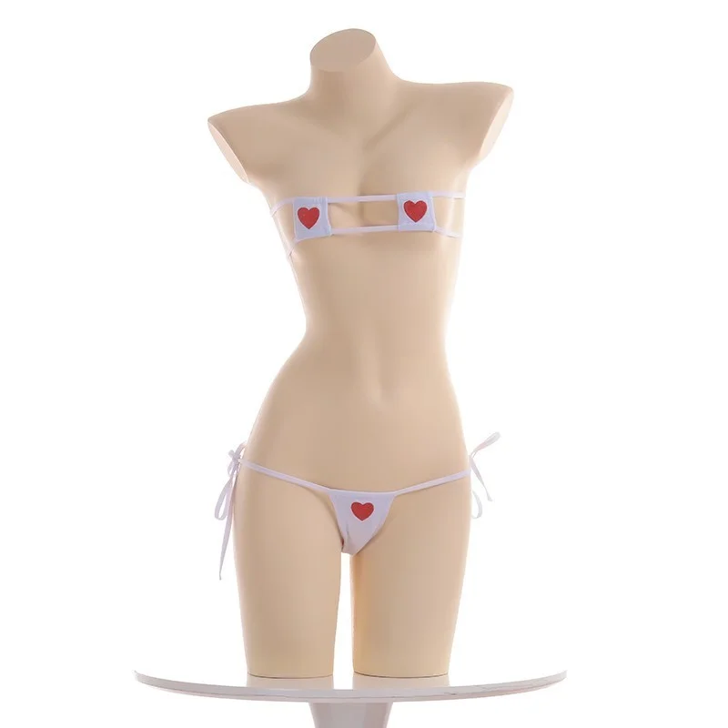 Billionm Women Sexy Lingerie Erotic Cute Mini Bra Black White Hot Pajamas Micro Bikini Clubwear Underwear Anime Style Bra And Panty Set