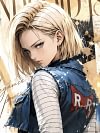 Android 18 Graffiti Art Decorative Painting - Dragon Ball - Xingkong Studio