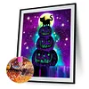 Diamond Painting-DIY Full Round Drill Jack O Lantern Black Cat(40x50cm)