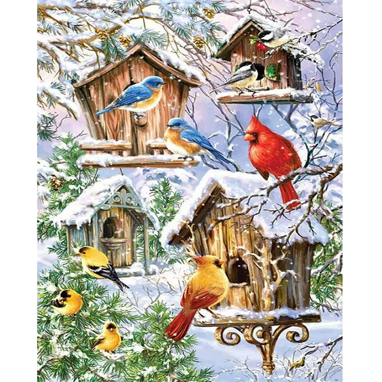 DIY - Snow Parrot 11CT Stamped Cross Stitch 35*50CM