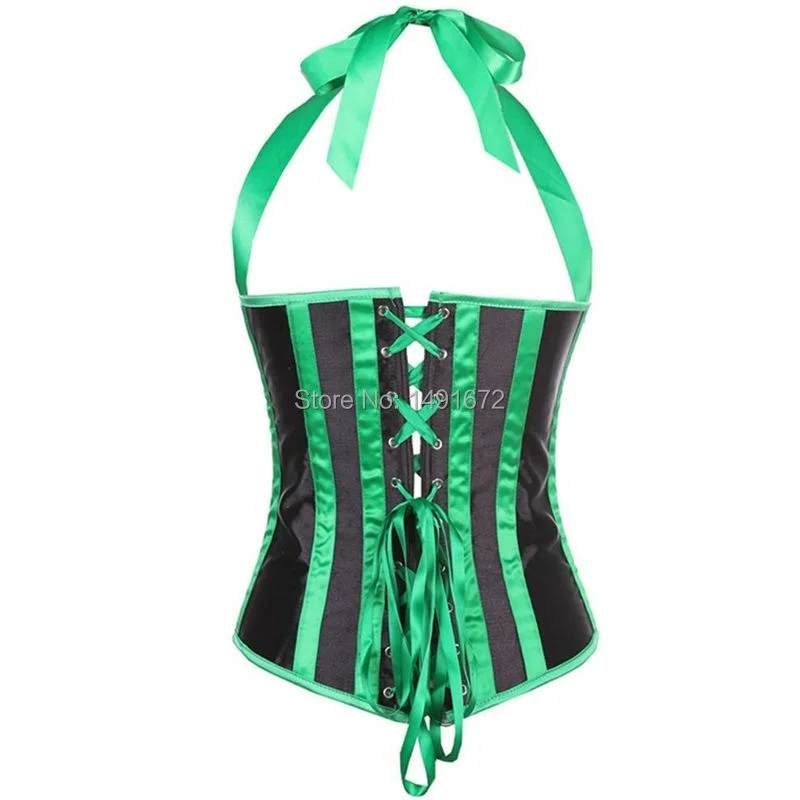 Billionm Sapubonva Underbust Corset Straps Sexy Striped Halter Corsets and Bustiers Tops Plus Size Corselet Overbust Vest Red Black White