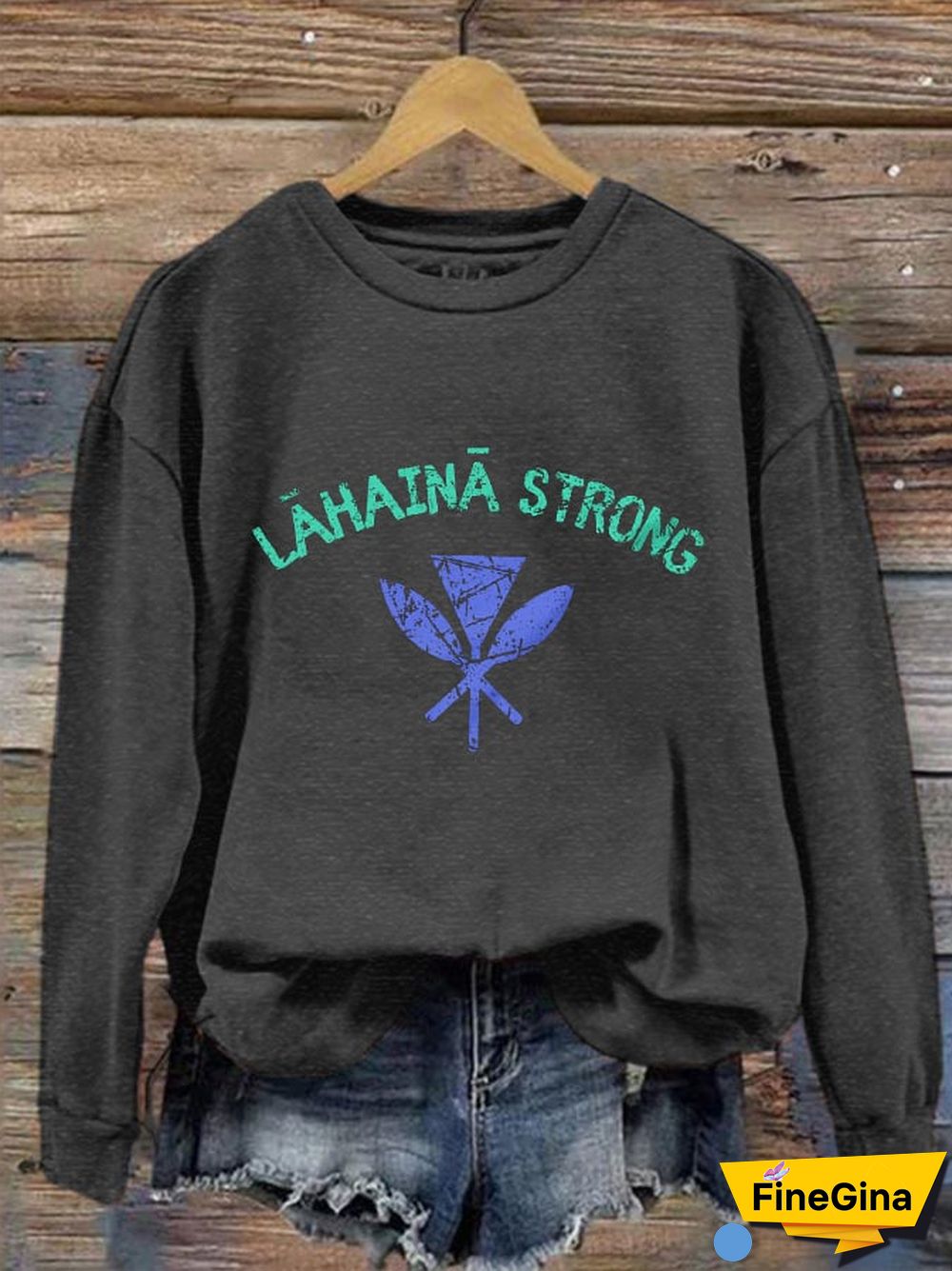 Women's Lahaina Strong Print Crew Neck Sweatshirt