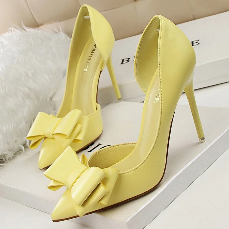BIGTREE Shoes Women Pumps Fashion High Heels Shoes Black Pink Yellow Shoes Women Bridal Wedding Shoes Ladies Stiletto Party Shoe