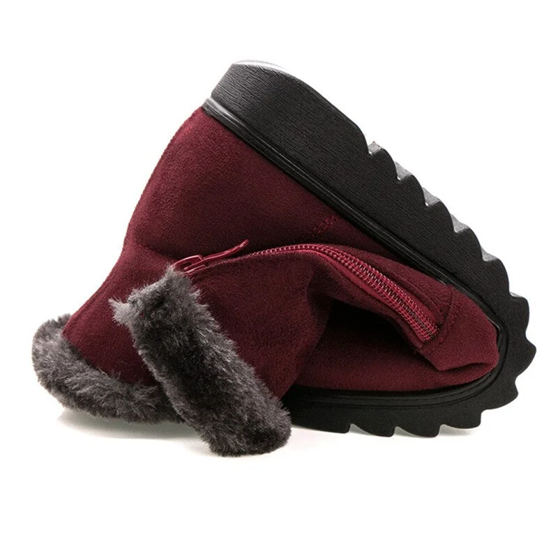 Lucyever 2021 Winter Thicked Plush Snow Boots Women Waterproof Keep Warm Ankle Boots Woman Soft Non-slip Cotton Shoes Booties