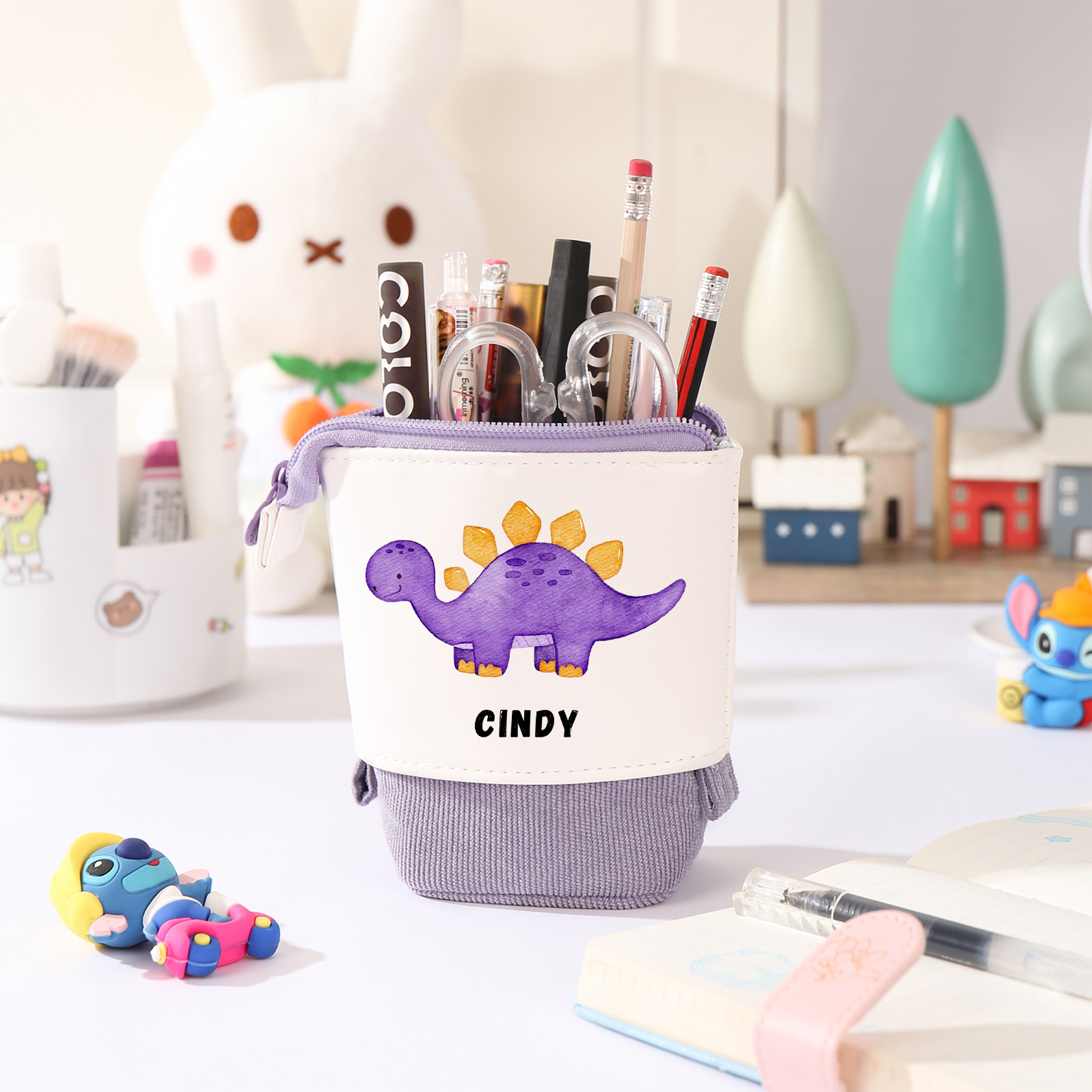 Personalised Pencil Case Custom Name & Dinosaur Pattern Pen Pouch Back To School Gift for Boys Girls-Jessemade AU