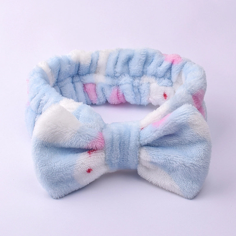 Fashion Stripe Polka Dots Flannel Bowknot Hair Band 1 Piece