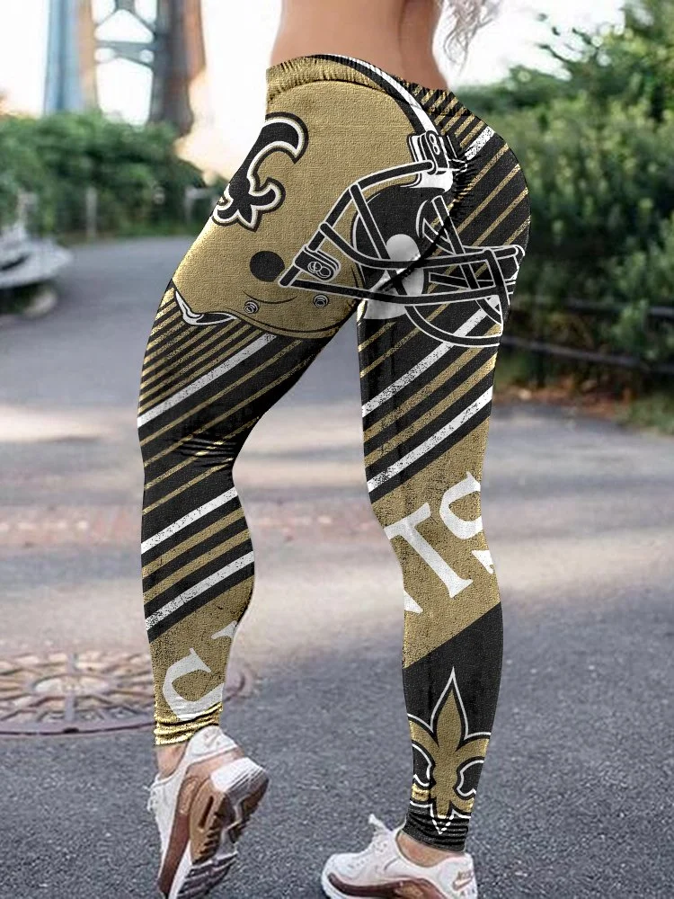 New Orleans Saints Women's High Waist  Push Up Print Lounge Leggings