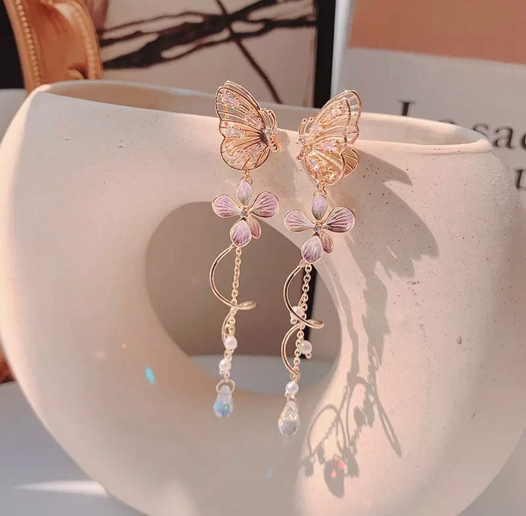 Butterfly statement drop earrings,Social Butterfly Earrings