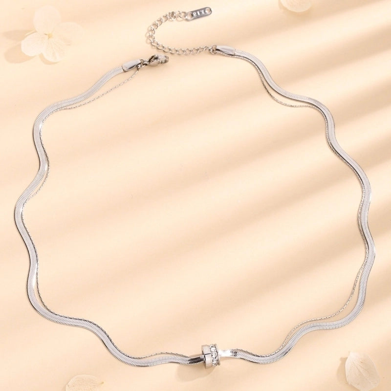 Vintage Style Solid Color 304 Stainless Steel Necklace