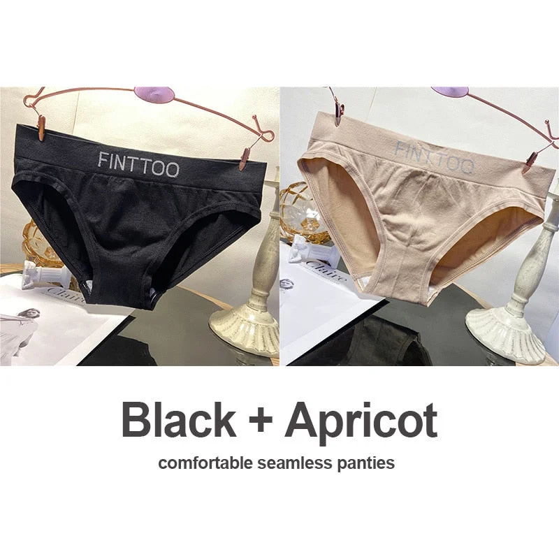 2PCS/Set Seamless Underwear Women's Panties Sexy Lingerie Female Underpants Middle Waist Briefs Letters Intimates Girls Pantys