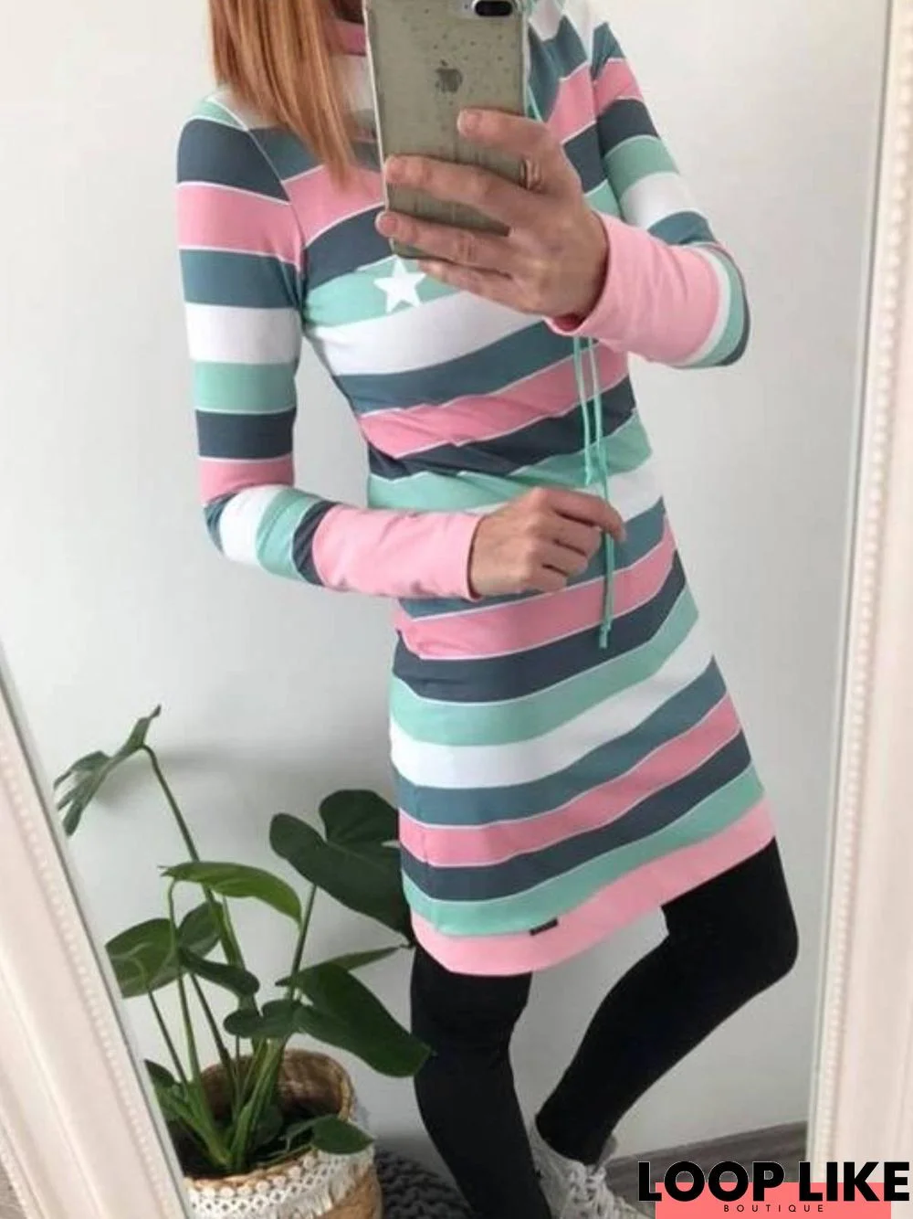 Casual Striped Long Sleeve Sweatshirts