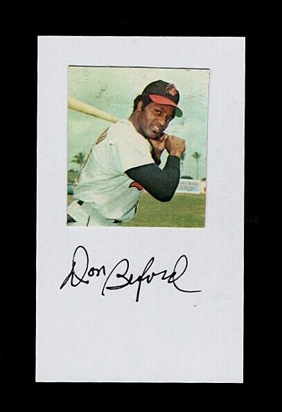 1973 DON BUFORD- BALTIMORE ORIOLES AUTOGRAPHED 3X5 W/ Photo Poster painting