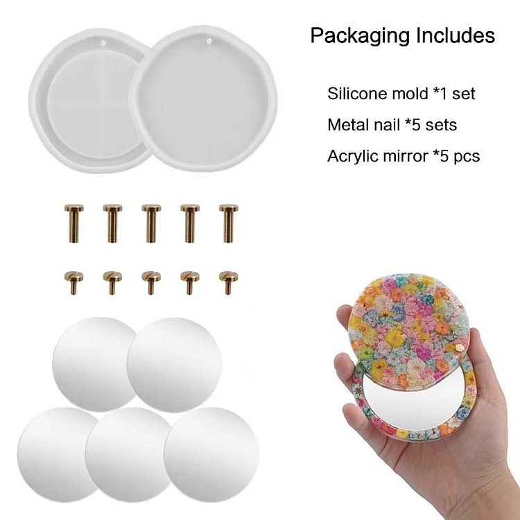 On-the-Go Makeup Mirror Resin Molds Kit CrazyMold