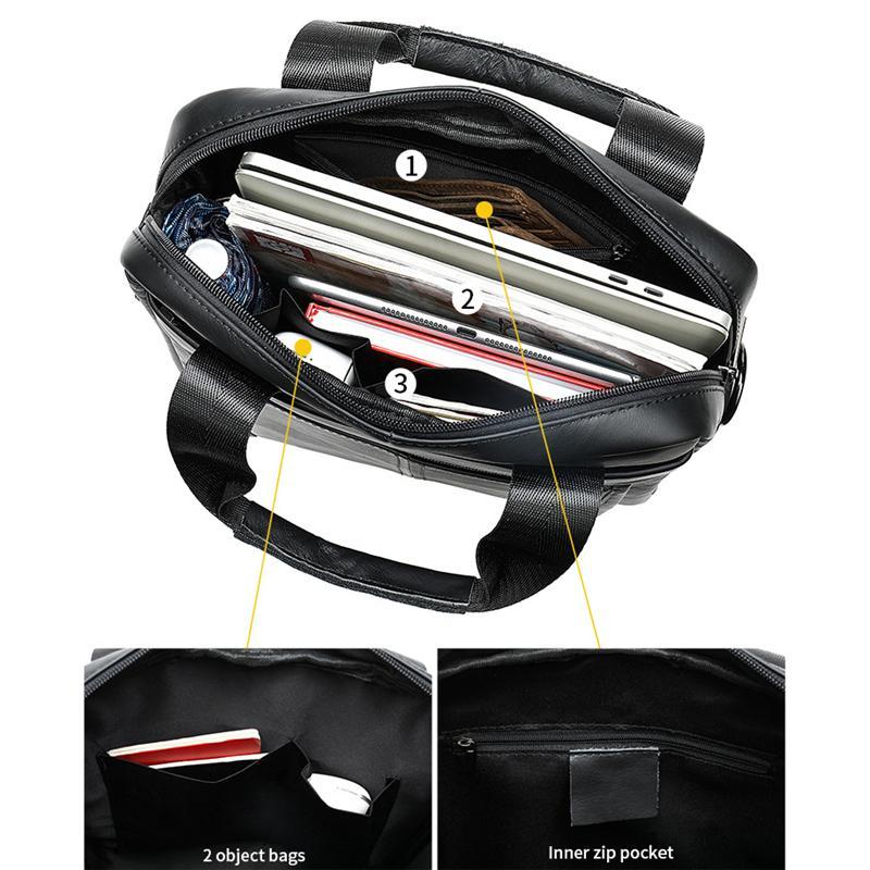 Premium Quality Fine Stitching Dual Top-Handled Adjustable Strap Business-Use Sling Bag