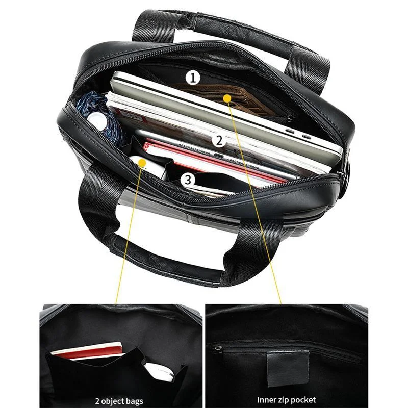 Premium Quality Fine Stitching Dual Top-Handled Adjustable Strap Business-Use Sling Bag