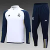  2023/2024 Real Madrid Half-Pull Training Suit white Football Shirt 1:1 Thai Quality Set