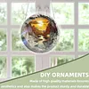 (18.5cm)DIY Acrylic Jigsaw Puzzle Window Hanging with Hanging Chain DIY Stained Glass Decoration Round Window Puzzle Decor for DIY Craft Project (Sunrise)