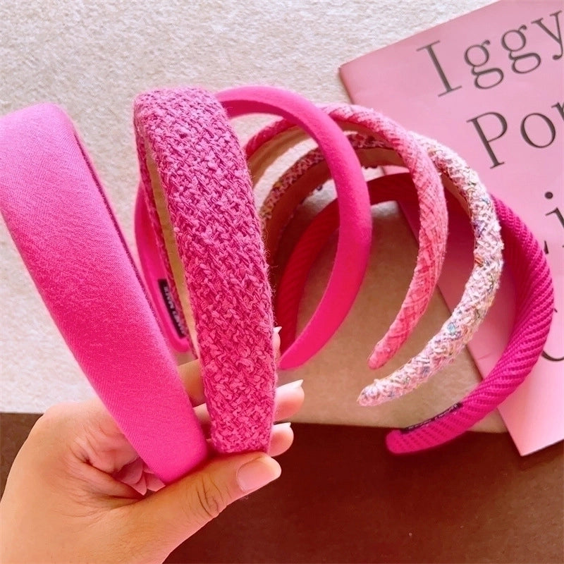 Sweet Geometric Solid Color Cloth Hair Band