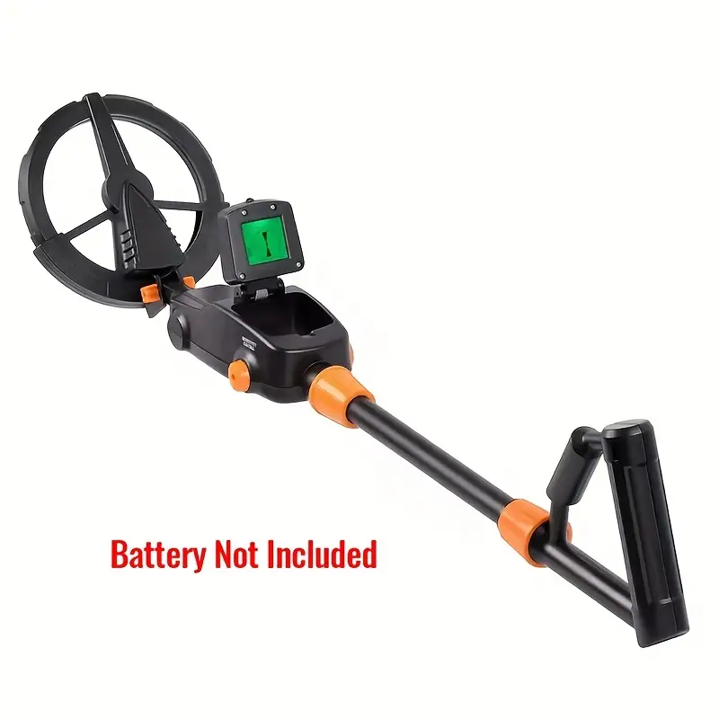 lightweight portable metal detector for beginners md 1008a model easy assembly battery powered batteries not included durable plastic construction with orange ideal for outdoor hobby exploration Product details 5