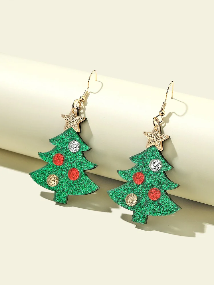 Women's Christmas Tree Vintage Earrings-mysite