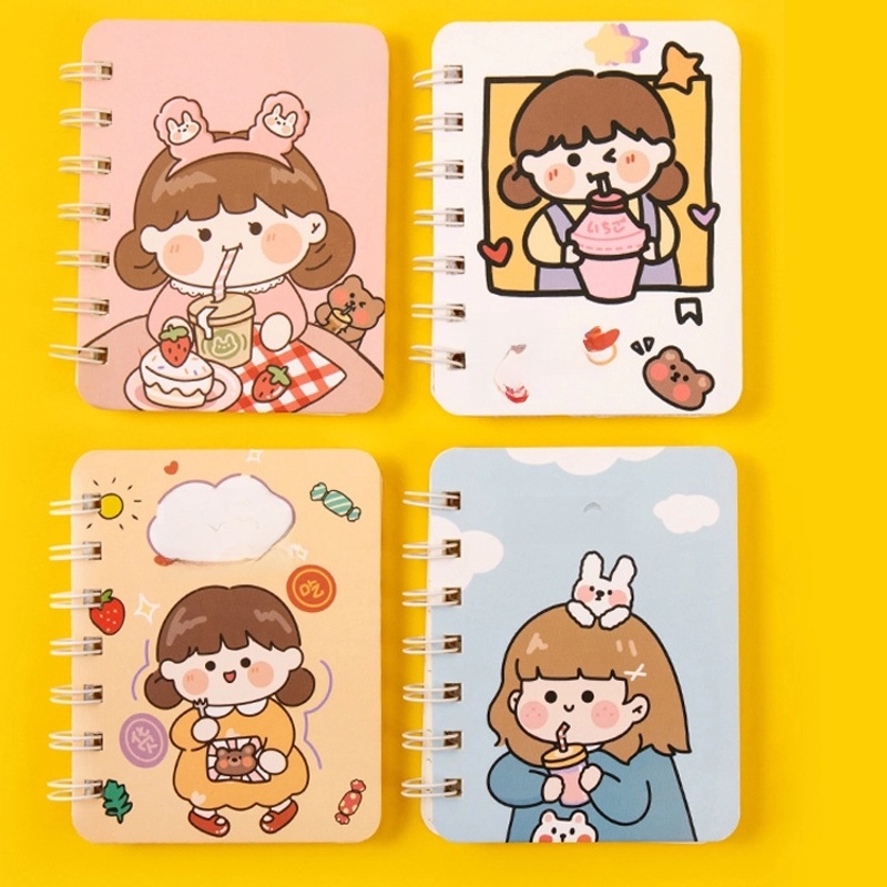 A7 Flip Coil Notebook Student Small Pocket Mini Portable Office Notepad Random 1 Piece