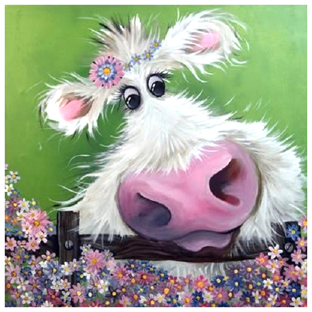 

White Calf - Round Drill Diamond Painting - 30*30CM, 501 Original