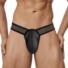 Men's Low Waist Sexy Ice Silk Transparent Large Pouch Briefs