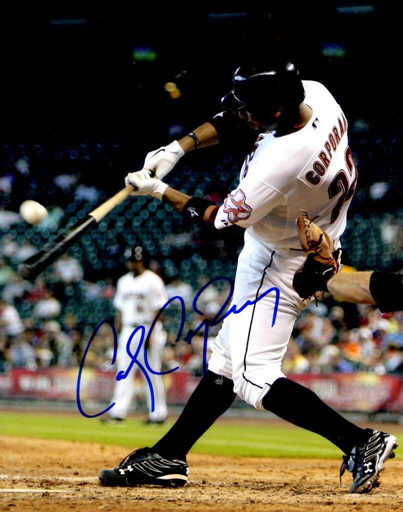 Signed 8x10 CARLOS CORPORAN Houston Astros Photo Poster painting - COA