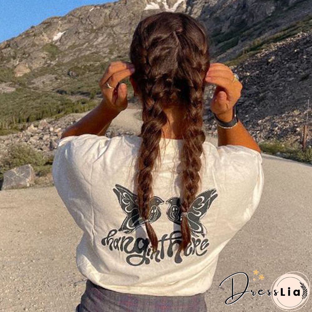 Home Wurk' Monogram Print Loose Short-Sleeve T-Shirt